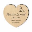 Plaque funéraire gravée cœur chien