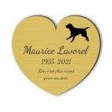 Plaque funéraire gravée cœur chien