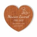 Plaque funéraire gravée cœur chien