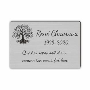 Plaque funéraire gravée arbre de vie
