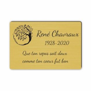 Plaque funéraire gravée arbre de vie