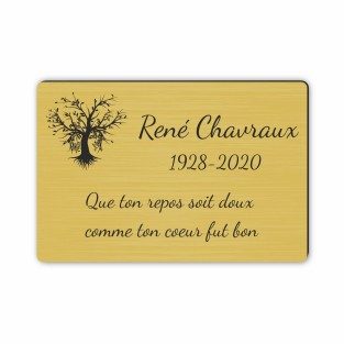 Plaque funéraire gravée arbre de vie