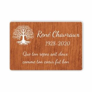 Plaque funéraire gravée arbre de vie