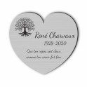 Plaque funéraire gravée cœur arbre de vie