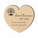 Plaque funéraire gravée cœur arbre de vie
