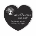 Plaque funéraire gravée cœur arbre de vie