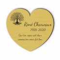 Plaque funéraire gravée cœur arbre de vie