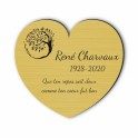 Plaque funéraire gravée cœur arbre de vie