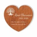 Plaque funéraire gravée cœur arbre de vie