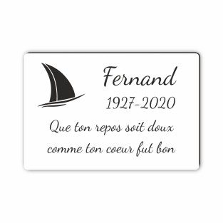 Plaque funéraire gravée mer