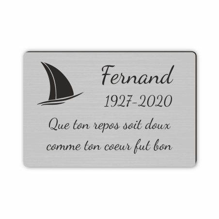 Plaque funéraire gravée mer Plaque funéraire gravée mer