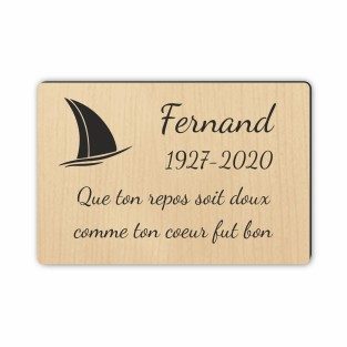 Plaque funéraire gravée mer