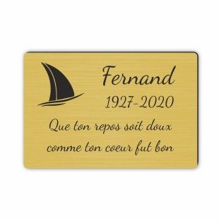 Plaque funéraire gravée mer