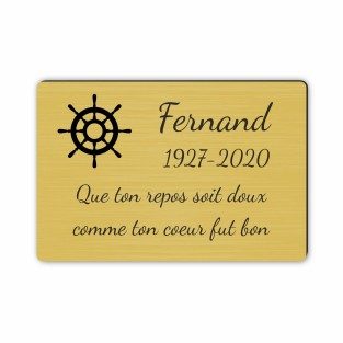 Plaque funéraire gravée mer