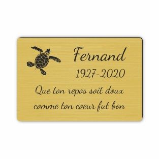 Plaque funéraire gravée mer