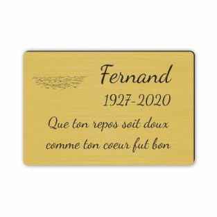 Plaque funéraire gravée mer