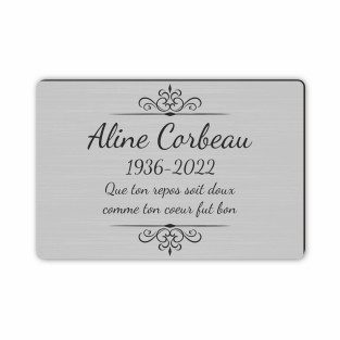 Plaque funéraire gravée décoration