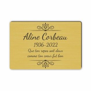 Plaque funéraire gravée décoration