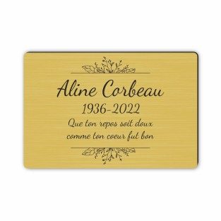 Plaque funéraire gravée décoration