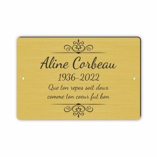 Plaque funéraire gravée décoration