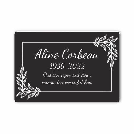 Plaque funéraire gravée cadre décoratif Plaque funéraire gravée cadre décoratif