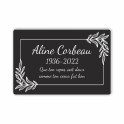 Plaque funéraire gravée cadre décoratif