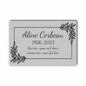 Plaque funéraire gravée cadre décoratif