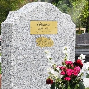 Plaque décorative pour tombe composition florale