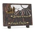 Plaque funéraire granit agriculture 2 inters 20x15cm