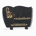 Plaque funéraire granit livre 2 inters 25x18cm