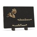 Plaque funéraire granit rose 2 inters 30x20cm