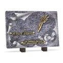 Plaque funéraire granit epi de blé 2 inters 30x20cm