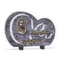 Plaque funéraire nuage granit vierge 2 inters 30x20cm