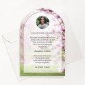 Carte de remerciements funéraire magnolia avec photo