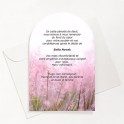 Carte de remerciements funéraire champs de fleurs roses