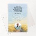 Carte de remerciements funéraire campagne aquarelle avec photo