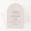Carte de remerciements funéraire beige feuillage