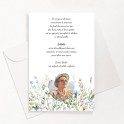 Carte de remerciements funéraire fleurs champêtres avec photo