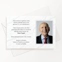 Carte de remerciements décès marbre blanc avec photo