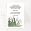 Carte de remerciements funéraire forêt