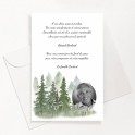 Carte de remerciements funéraire forêt avec photo