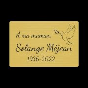 Plaque funéraire gravée en PVC