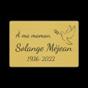 Plaque funéraire gravée en PVC