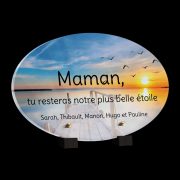 Plaque funéraire avec paysage de mer