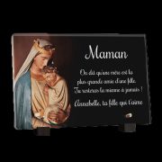 Plaque funéraire religieuse avec Vierge Marie