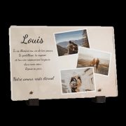 Plaque souvenir avec pêle-mêle de photos pour tombe